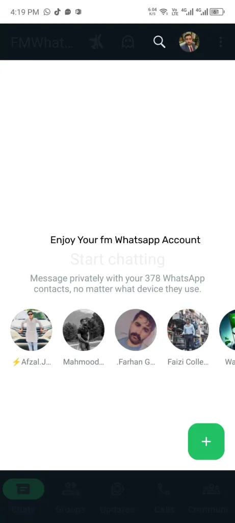 Homepage of fm Whatsapp